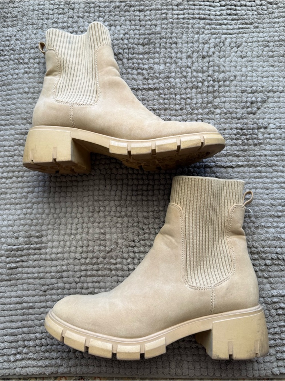 Beige Chunky Chelsea Bootie - Women